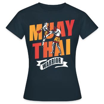 Muay Thai Warrior Fighter Arts martiaux Arts martiaux Arts martiaux Arts martiaux - T-shirt Femme - marine - Devant - AI Model Female 172 dark (172cm)