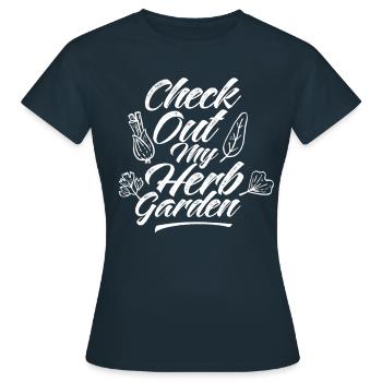 Découvrez mes herbes de jardin d’herbes aromatiques - T-shirt Femme - marine - Devant - AI Model Female 172 dark (172cm)