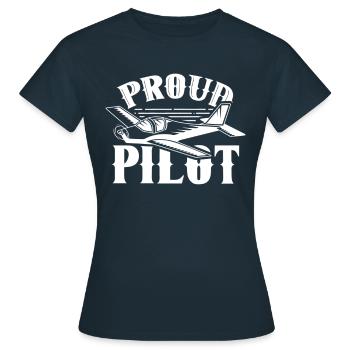 Fier pilote de petit avion jet avion léger - T-shirt Femme - marine - Devant - AI Model Female 172 dark (172cm)