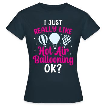 J’aime juste les promenades en montgolfière Ok? Vol - T-shirt Femme - marine - Devant - AI Model Female 172 dark (172cm)