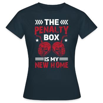Eishockey Strafbank Eishockeyspieler Penalty Box - Frauen T-Shirt - Navy - Vorne - AI Model Female 172 dark (172cm)
