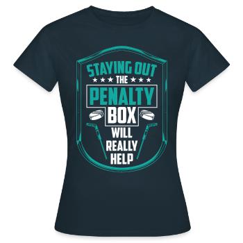 Banc de pénalité de hockey sur glace Banc de pénalité Joueurs de hockey sur glace - T-shirt Femme - marine - Devant - AI Model Female 172 dark (172cm)