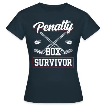 Eishockey Strafbank Eishockeyspieler Penalty Box - Frauen T-Shirt - Navy - Vorne - AI Model Female 172 dark (172cm)