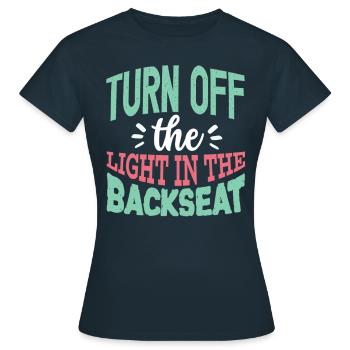 Éteindre la lumière sur la banquette arrière Père Papa - T-shirt Femme - marine - Devant - AI Model Female 172 dark (172cm)