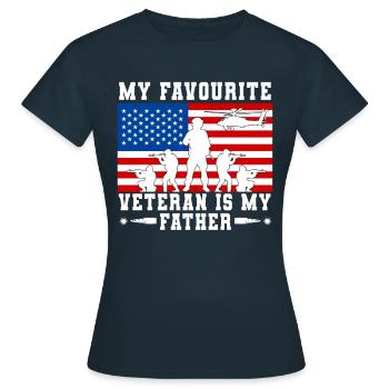 My favorite veteran is my father military - Women's T-Shirt - navy - Front - AI Model Female 172 dark (172cm)