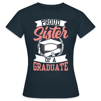 Fière sœur d’un diplômé diplômé - T-shirt Femme - marine - Devant - AI Model Female 172 dark (172cm)