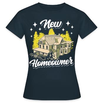 Maison neuve Propriétaire Propriétaire Propriétaire Propriétaire - T-shirt Femme - marine - Devant - AI Model Female 172 dark (172cm)