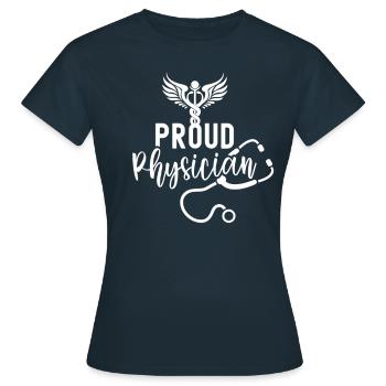 Fier Médecin Profession Médecin Médecin Médecin - T-shirt Femme - marine - Devant - AI Model Female 172 dark (172cm)