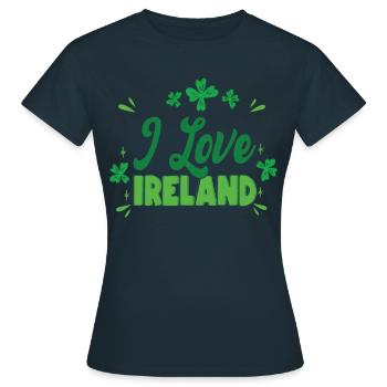 Me encanta Irlanda Irlandés Día de San Patricio Irlandés - Camiseta mujer - azul marino - delante - AI Model Female 172 dark (172cm)