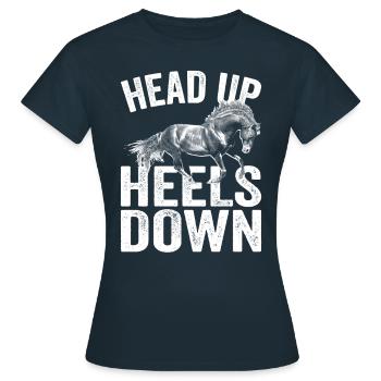 Head High Heels Down Rider Riding Horse - Women's T-Shirt - navy - Front - AI Model Female 172 dark (172cm)