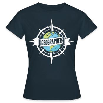 Géographie Profession Géographie Géographie Étudiant - T-shirt Femme - marine - Devant - AI Model Female 172 dark (172cm)