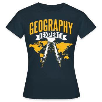 Expert en géographie Géographie Étudiant Géographe - T-shirt Femme - marine - Devant - AI Model Female 172 dark (172cm)