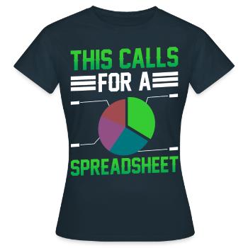 This Requires A Spreadsheet Table Accountant - Women's T-Shirt - navy - Front - AI Model Female 172 dark (172cm)