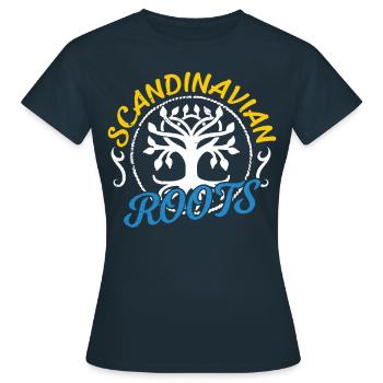 Racines scandinaves Scandinavie suédoise - T-shirt Femme - marine - Devant - AI Model Female 172 dark (172cm)