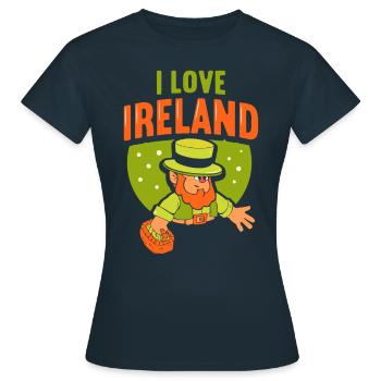 J’adore l’Irlande Irish St. Patrick’s Day - T-shirt Femme - marine - Devant - AI Model Female 172 dark (172cm)