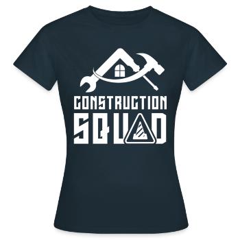 Équipe de construction Travail d’équipe Équipe de construction Chantier de construction Travailleurs de la construction - T-shirt Femme - marine - Devant - AI Model Female 172 dark (172cm)
