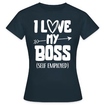 J’aime mon patron indépendant freelance - T-shirt Femme - marine - Devant - AI Model Female 172 dark (172cm)