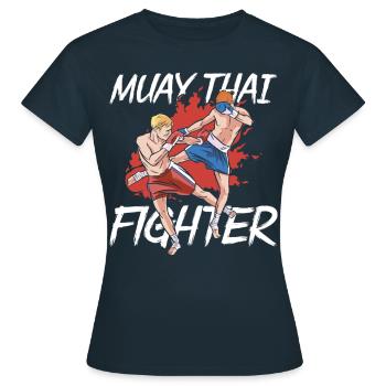 Muay Thai Fighter Arts Martiaux Arts Martiaux Arts Martiaux Arts Martiaux - T-shirt Femme - marine - Devant - AI Model Female 172 dark (172cm)