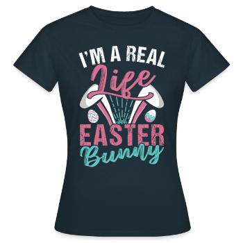 Ich Bin Ein Echter Osterhase Ostern Osterfest - Frauen T-Shirt - Navy - Vorne - AI Model Female 172 dark (172cm)