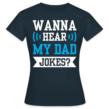 Papa Blague Papa Blague Père Blagues - T-shirt Femme - marine - Devant - AI Model Female 172 dark (172cm)