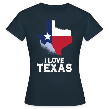 J’adore la fierté texane des dictons texans - T-shirt Femme - marine - Devant - AI Model Female 172 dark (172cm)