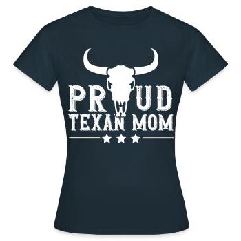 Fière mère texane Texan Texas Texans - T-shirt Femme - marine - Devant - AI Model Female 172 dark (172cm)
