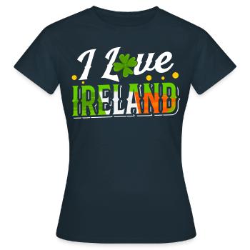 J’adore l’Irlande St. Patrick’s Day Irlandais - T-shirt Femme - marine - Devant - AI Model Female 172 dark (172cm)