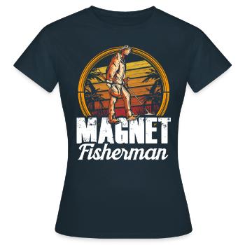 Magnet Fisherman Magnet Magnetic Fishing - Women's T-Shirt - navy - Front - AI Model Female 172 dark (172cm)