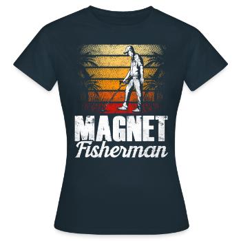 Magnet Fisherman Magnet Magnetic Fishing - Women's T-Shirt - navy - Front - AI Model Female 172 dark (172cm)