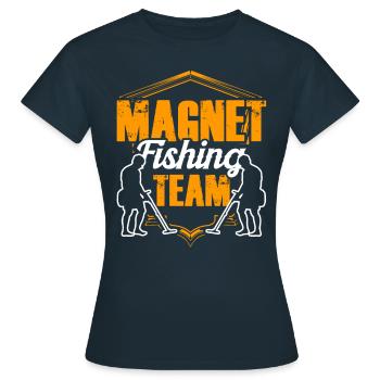 Magnet Fishing Team Magnetic Fishing Magnetic Fisherman - Women's T-Shirt - navy - Front - AI Model Female 172 dark (172cm)