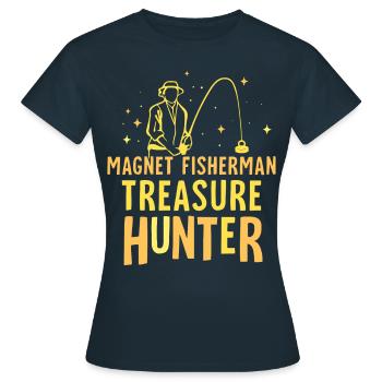 Magnetic Fisherman Treasure Hunter Magnetic Fishing Magnet - Women's T-Shirt - navy - Front - AI Model Female 172 dark (172cm)