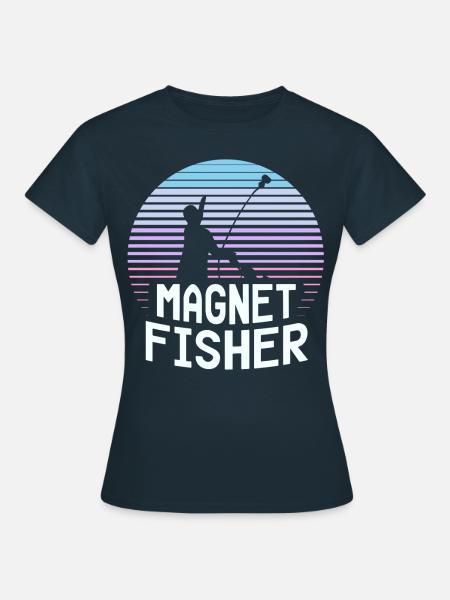 Magnetfischer Magnet Magnetfischen - Frauen T-Shirt - Navy