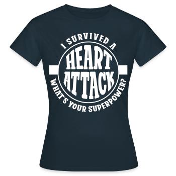 I survived a heart attack - Women's T-Shirt - navy - Front - AI Model Female 172 dark (172cm)