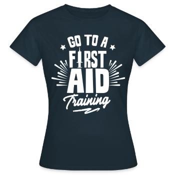 Visit a First Aid Course Trainer Teacher - Women's T-Shirt - navy - Front - AI Model Female 172 dark (172cm)