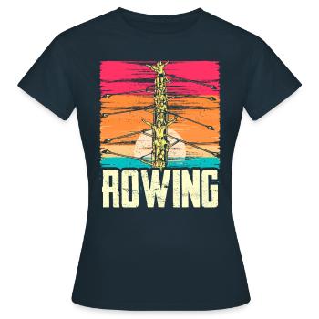 Rowing Rowing Rowing Boat Rowing Rowing Rowing - Women's T-Shirt - navy - Front - AI Model Female 172 dark (172cm)