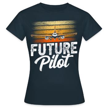 Futur pilote de petit avion jet avion léger - T-shirt Femme - marine - Devant - AI Model Female 172 dark (172cm)