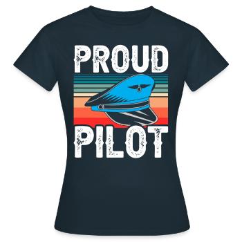 Fier pilote avion léger petit avion jet - T-shirt Femme - marine - Devant - AI Model Female 172 dark (172cm)