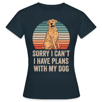 Je ne peux malheureusement pas avoir de projets avec mon chien - T-shirt Femme - marine - Devant - AI Model Female 172 dark (172cm)