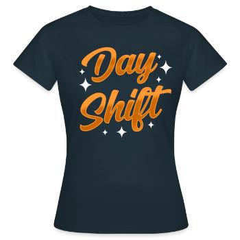 Travail posté de jour Travail posté Dictons - T-shirt Femme - marine - Devant - AI Model Female 172 dark (172cm)
