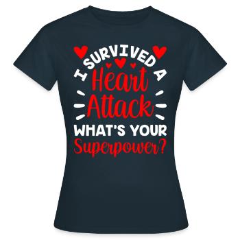 I survived a heart attack - Women's T-Shirt - navy - Front - AI Model Female 172 dark (172cm)