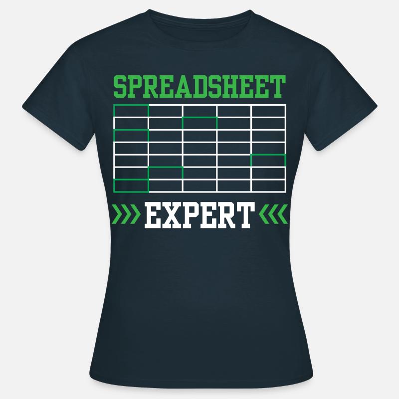 Spreadsheet Expert Accountant Work Table - Women's T-Shirt - navy