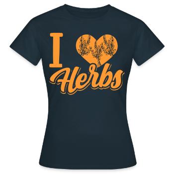 J’adore les herbes herbes herbes aromatiques jardin d’herbes aromatiques - T-shirt Femme - marine - Devant - AI Model Female 172 dark (172cm)