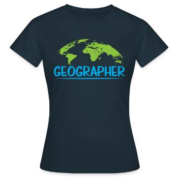 Géographie Géographie Profession Étudiant en géographie - T-shirt Femme - marine - Devant - AI Model Female 172 dark (172cm)
