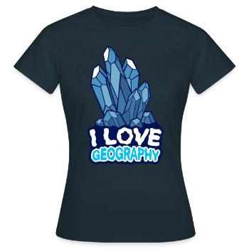 J’adore géographie Géographie Profession Géographie Géographie - T-shirt Femme - marine - Devant - AI Model Female 172 dark (172cm)