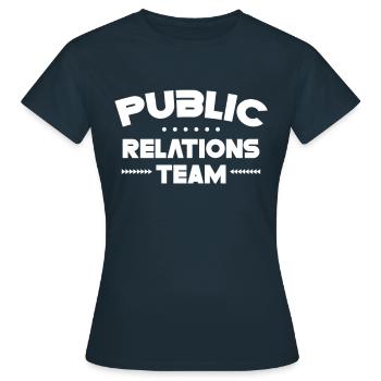 Team Öffentlichkeitsarbeit PR Public Relations Job - Frauen T-Shirt - Navy - Vorne - AI Model Female 172 dark (172cm)