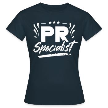 PR Spezialist Job Beruf Public Relations - Frauen T-Shirt - Navy - Vorne - AI Model Female 172 dark (172cm)
