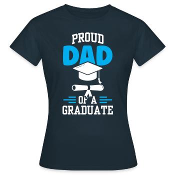 Fier père d’un diplôme d’études supérieures - T-shirt Femme - marine - Devant - AI Model Female 172 dark (172cm)