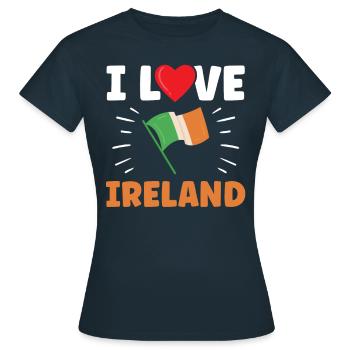 J’adore l’Irlande Irish St. Patrick’s Day - T-shirt Femme - marine - Devant - AI Model Female 172 dark (172cm)
