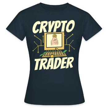 Crypto Trader Trading Crypto Trade Trader - T-shirt Femme - marine - Devant - AI Model Female 172 dark (172cm)