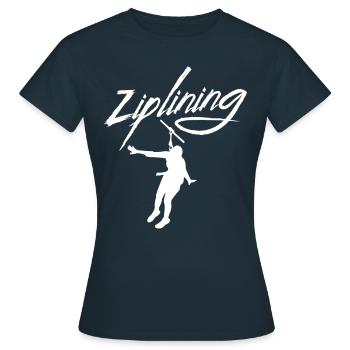Ziplining Sprüche Seilrutsche Sport Zipline - Frauen T-Shirt - Navy - Vorne - AI Model Female 172 dark (172cm)